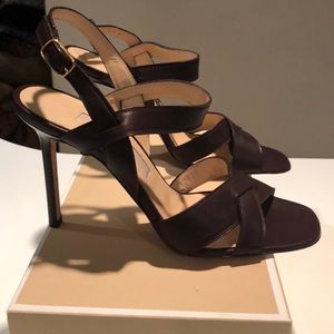 Michael Kors brown leather high strappy heels 8
